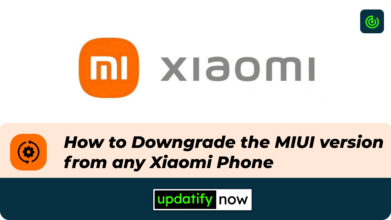Downgrade the MIUI version