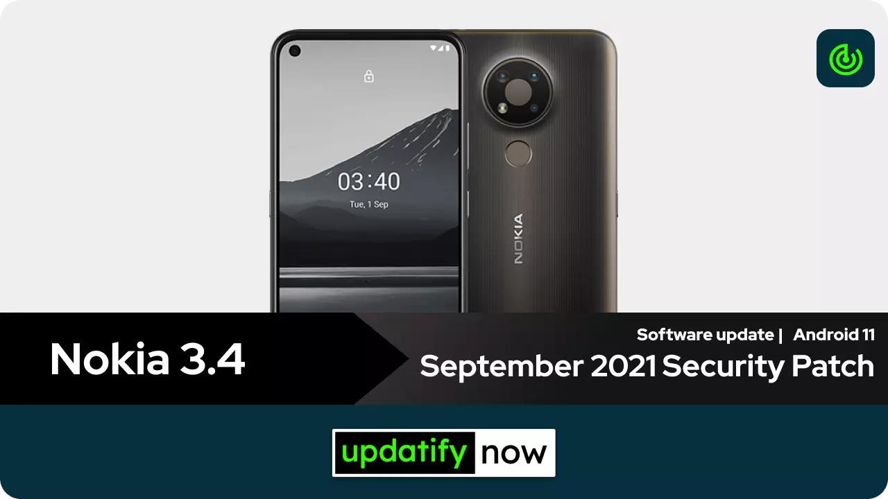Nokia 3.4 September 2021 Security Patch