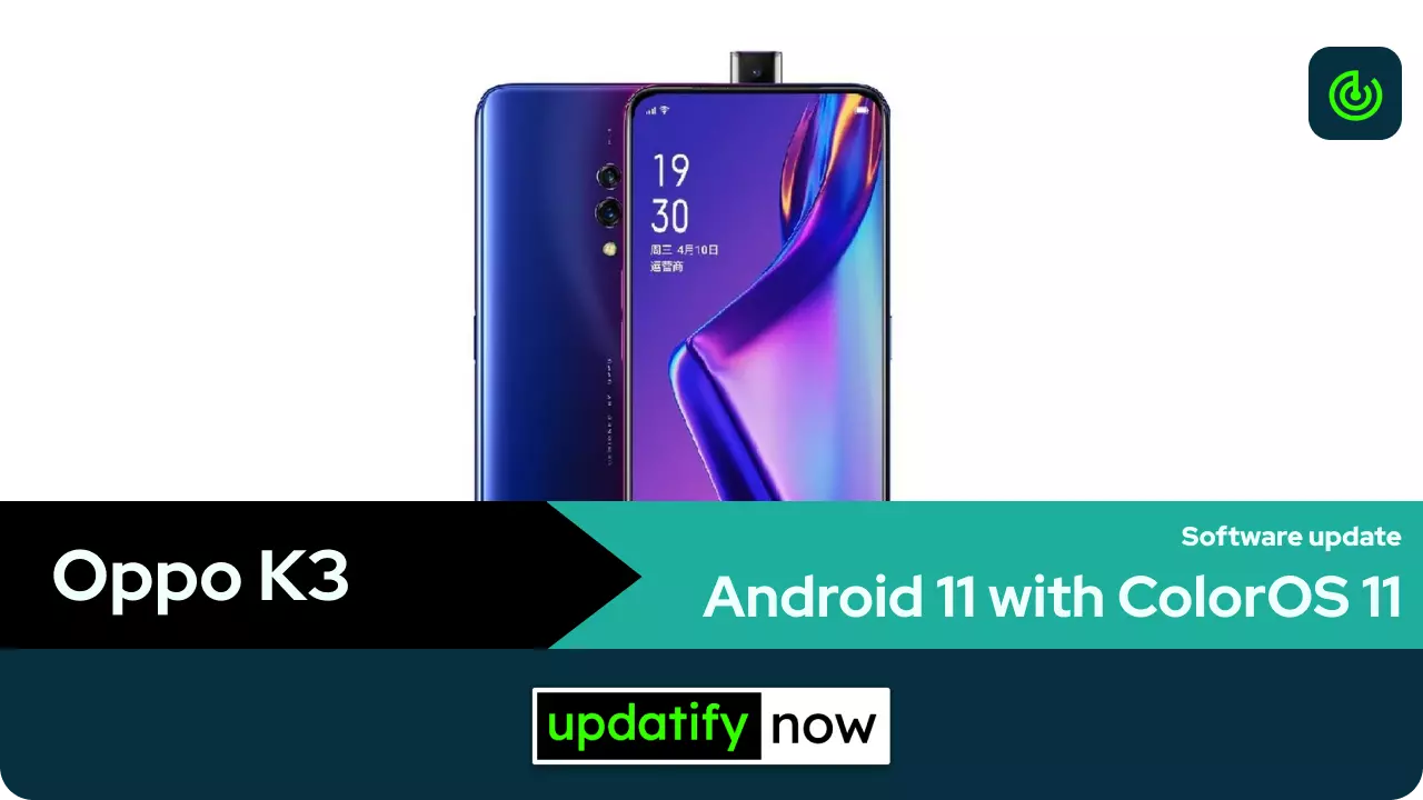 Oppo K3 Android 11 with ColorS 11 Stable Update