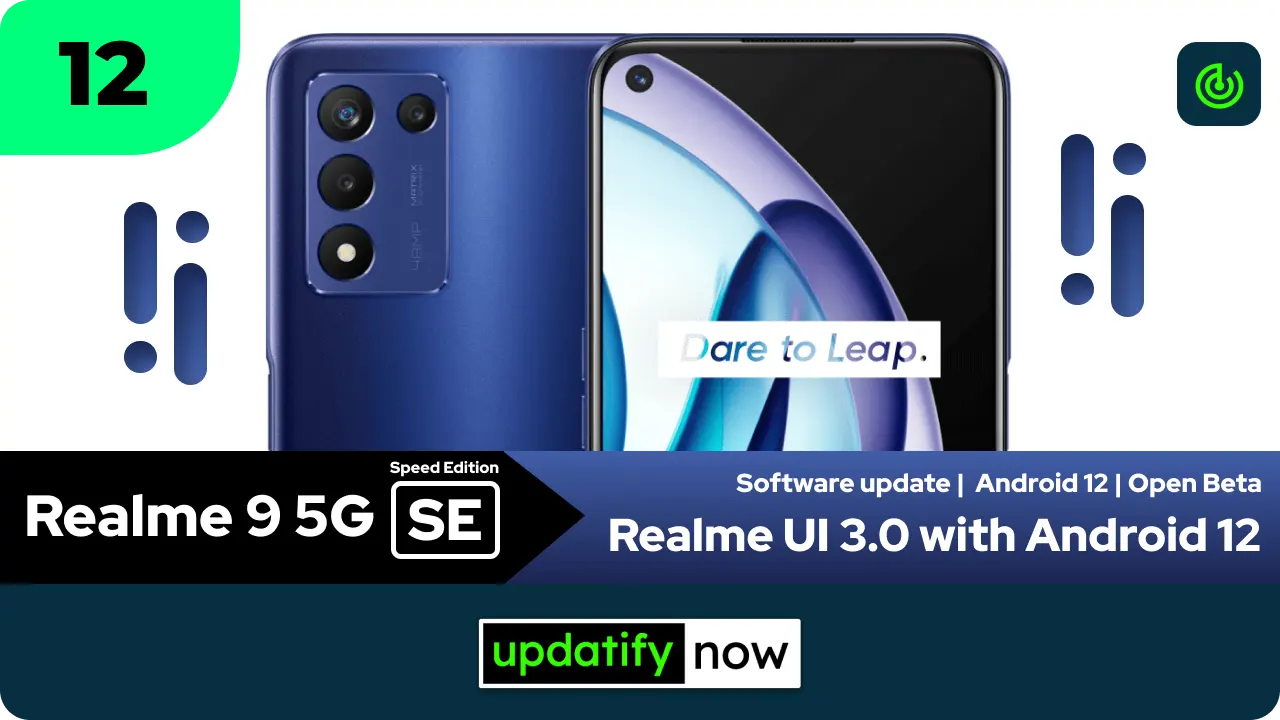 Realme 9 5G SE Realme UI 3.0 with Android 12 - Open Beta